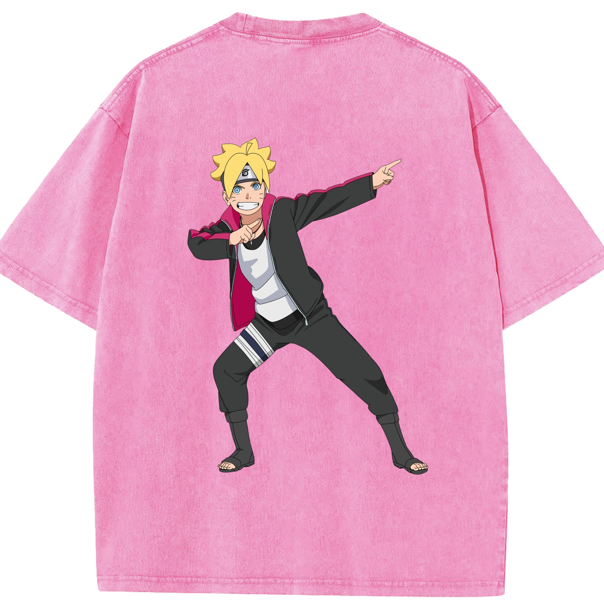 （画像用） NARUTO -ナルト- うずまき ボルト Uzumaki Boruto 綿100% ヴィンテージ風 半袖Tシャツ（背面プリント）